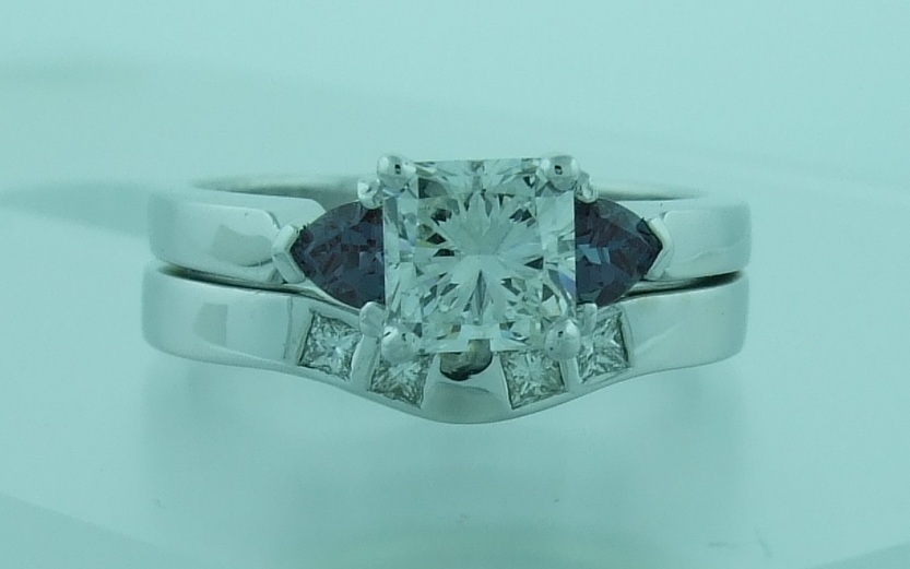 Princess with Trillion Alexandrite and Band
