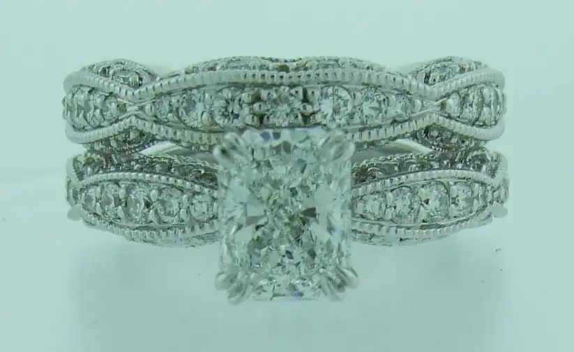 Radiant with Three-Sided Pavé Design Band