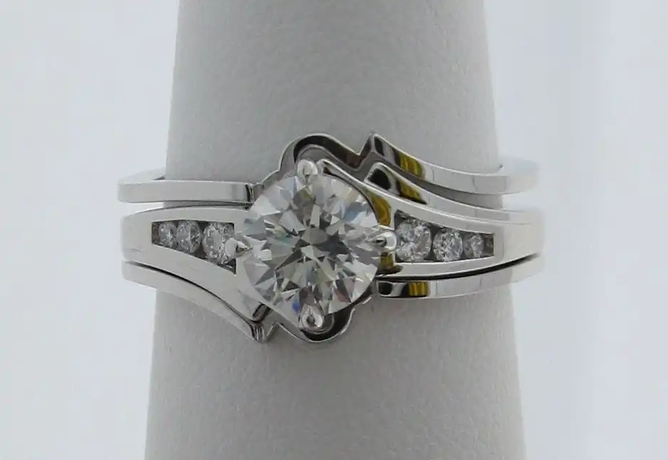 Round with Channel Diamond Band and Custom Swirl Guards