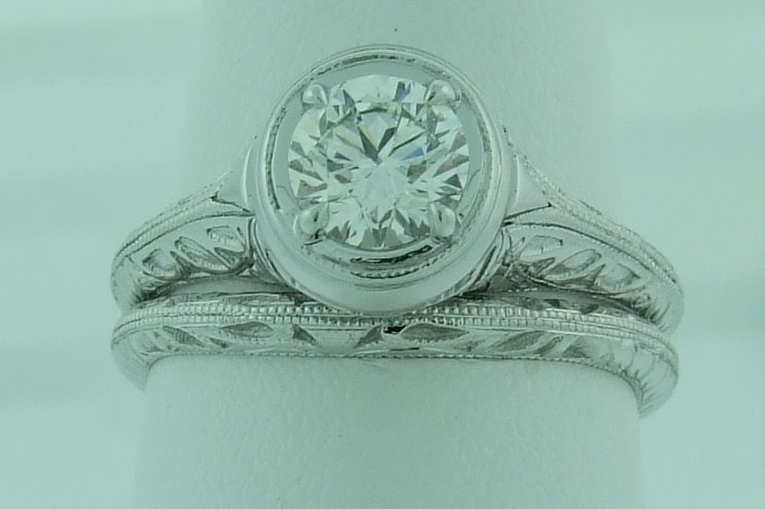 Round Bezel with Hand-Tooled Band