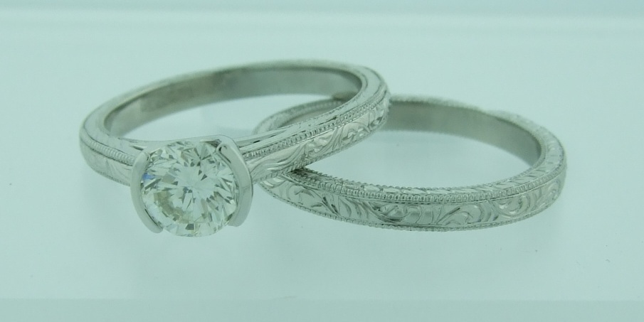 Round Half-Bezel with Hand-Tooled Band