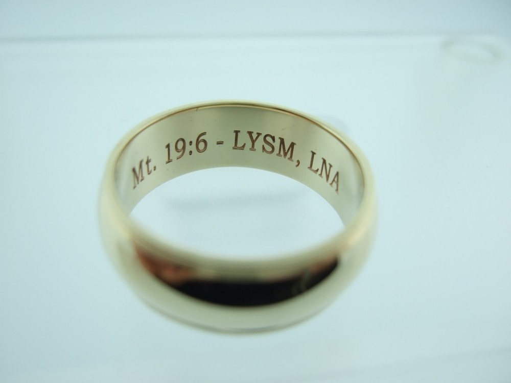 Yellow Gold Band with Inside Scripture Engraving