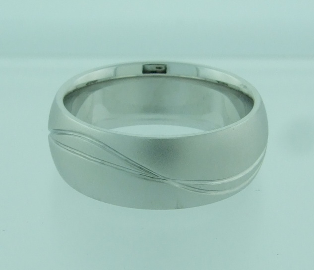 Satin Finish Swirl-Engraved Band