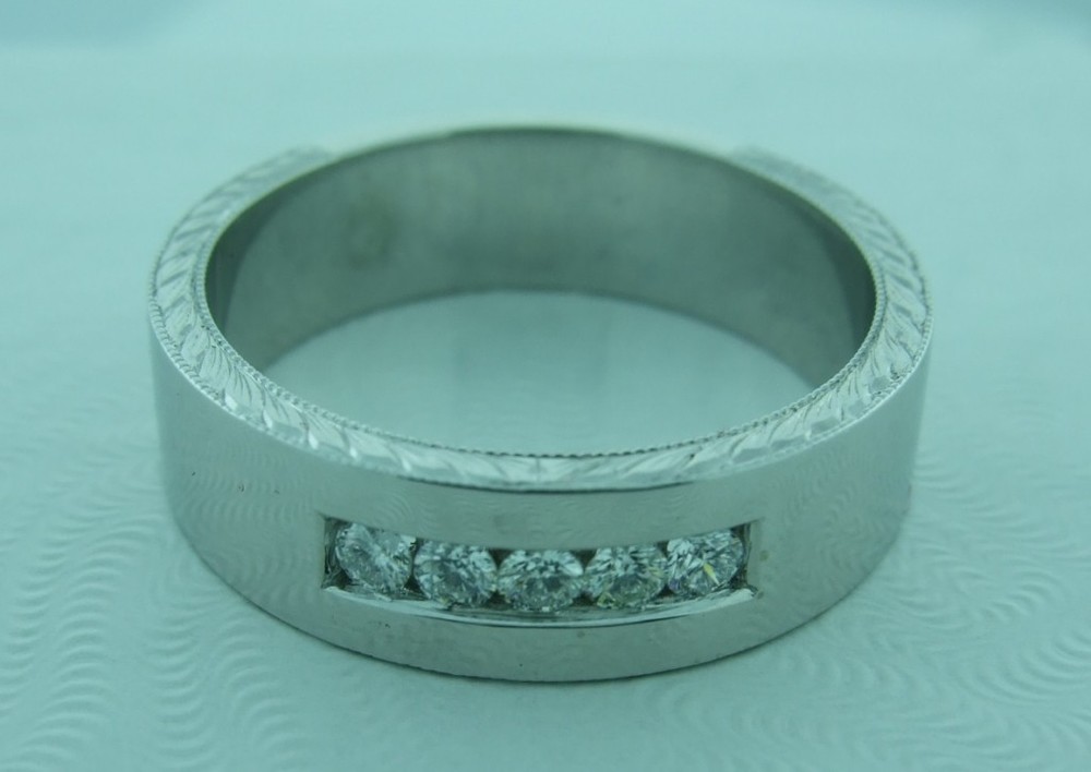 Channel-Set Diamonds with Hand-Tooled Edges
