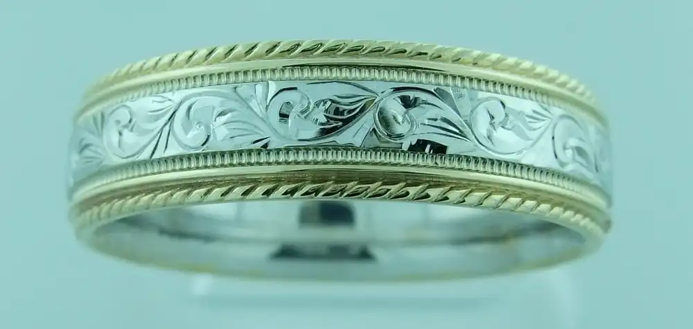 Two-Tone Hand-Tooled Band with Rope Edges