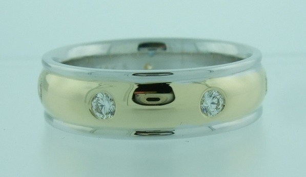 Two-Tone Band with Spaced Round Diamonds