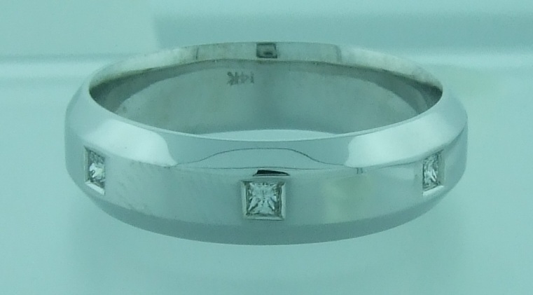 White Gold Spaced Princess Diamond Band