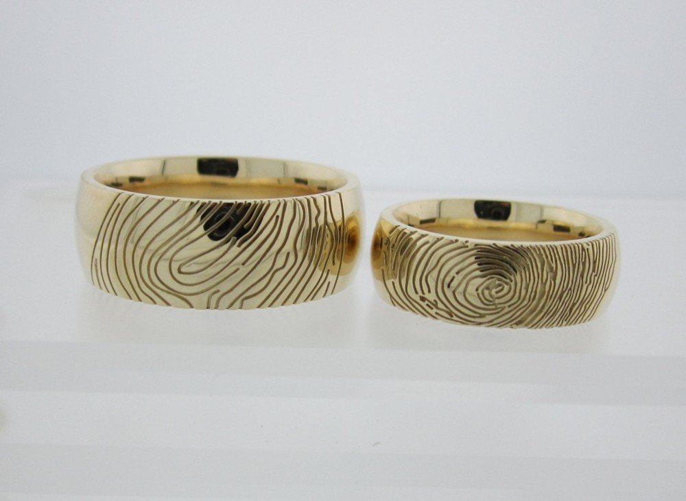 Yellow Gold Fingerprint Bands