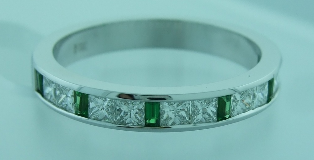 Custom Princess and Tsavorite Band