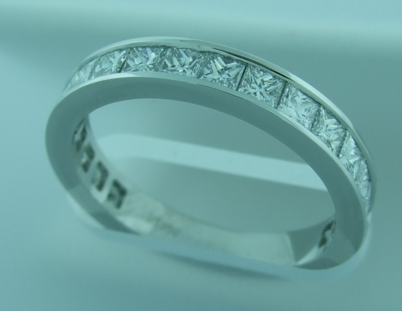 Channel-Set Princess Wedding Band
