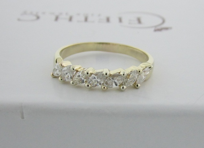 Side-Set Marquise Band in Yellow Gold