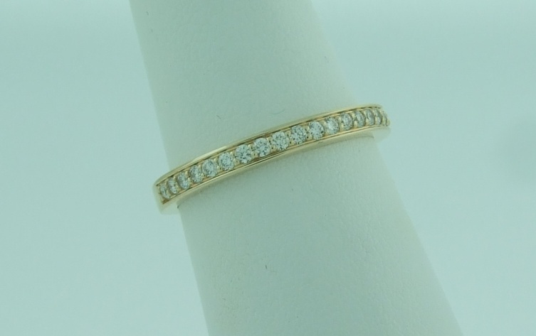 Yellow Gold Channel Pavé Wedding Band