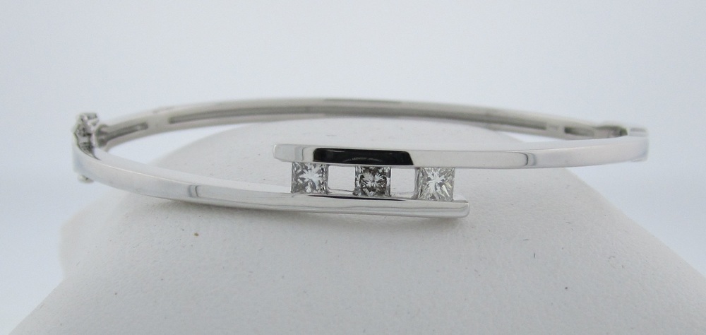 Three Princess Diamond Bypass Bangle
