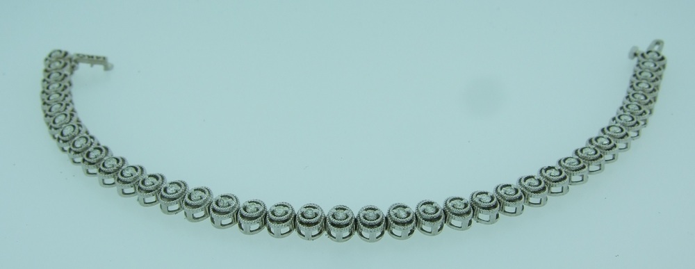 Diamond Swirl Tennis Bracelet