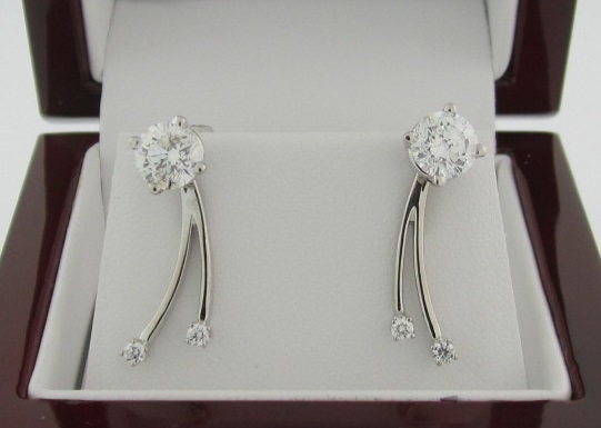 Diamond Studs with Drop Earring Jackets