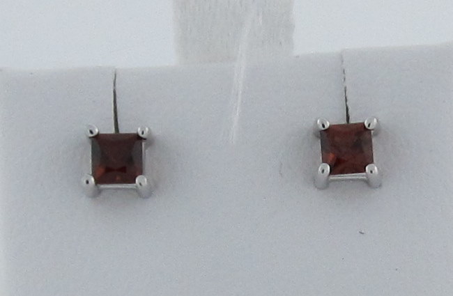 Princess Garnet Stud Earrings