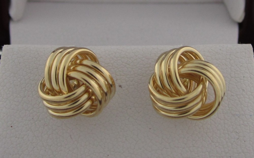 Yellow Gold Love Knot Earrings