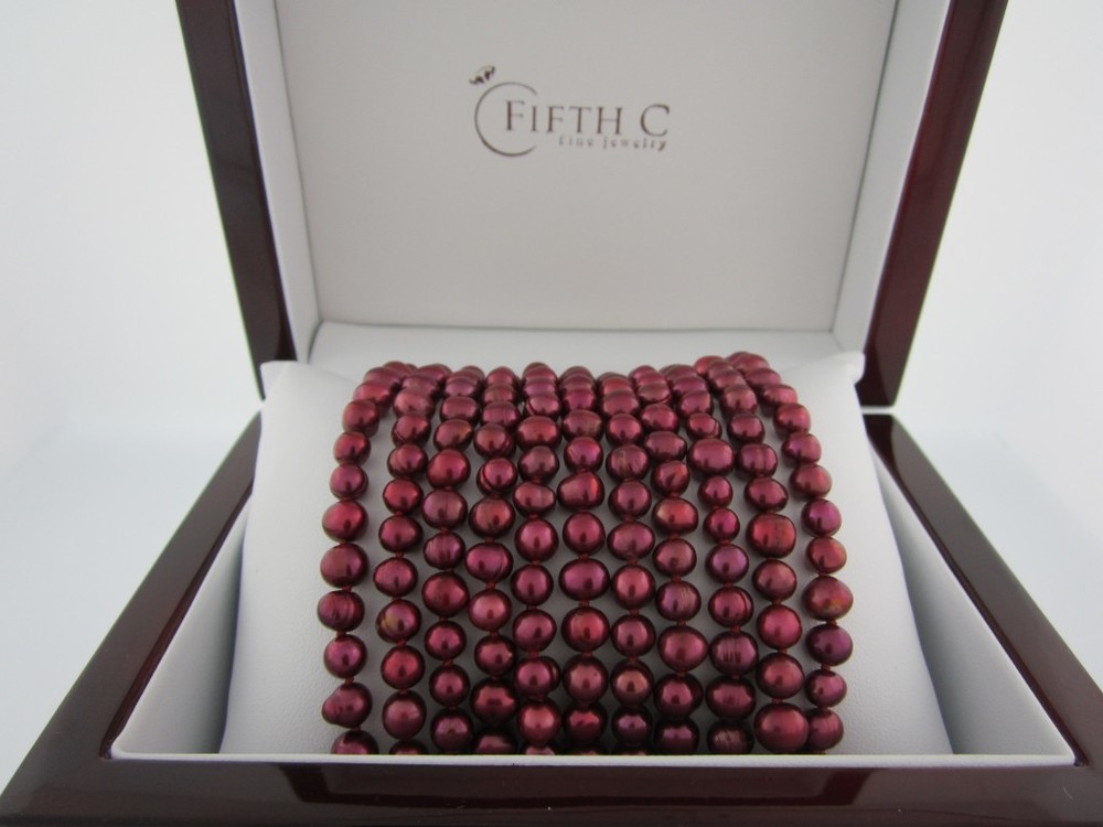 Aggie 100" Maroon Pearl Necklace