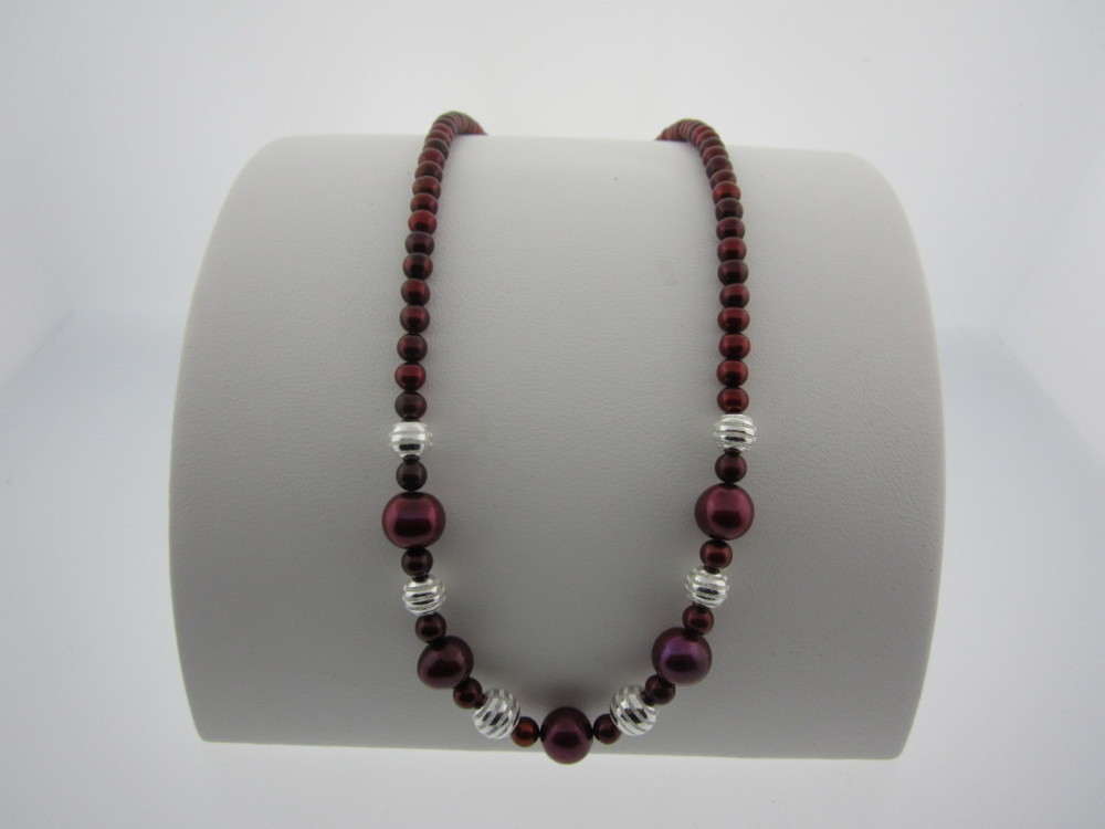 Aggie Maroon Mixed Pearl Necklace