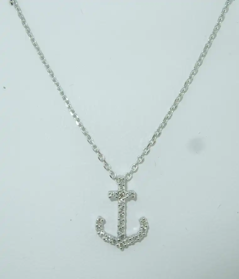 Diamond Anchor Pendant