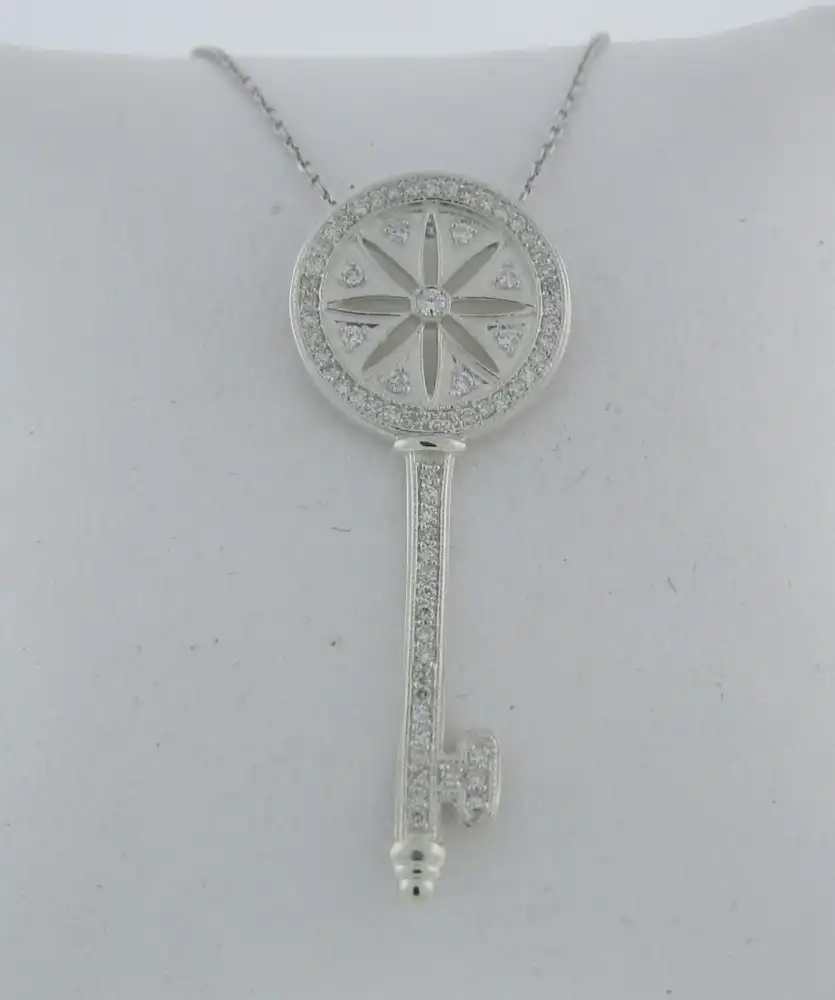 Diamond Flower Key Pendant