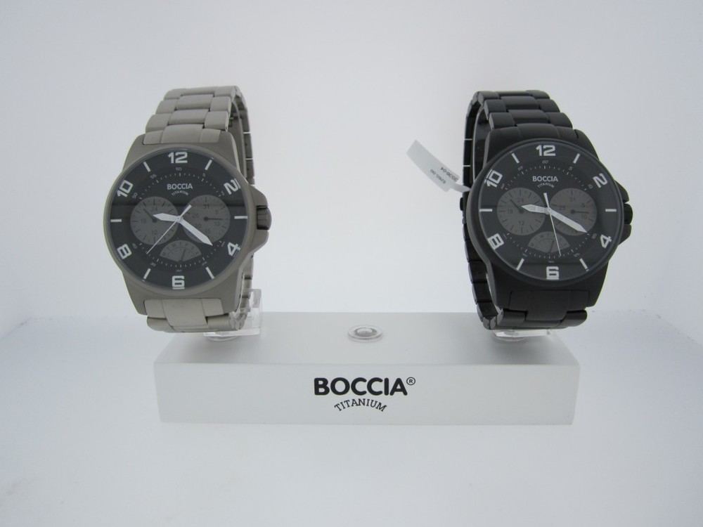 Boccia Titanium and Black Chronograph Pair