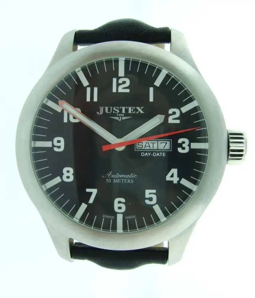 Justex Men's Aviator Automatic with Black Dial