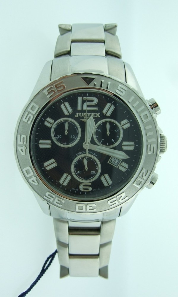 Justex Men's Stainless Chronograph with Black Dial