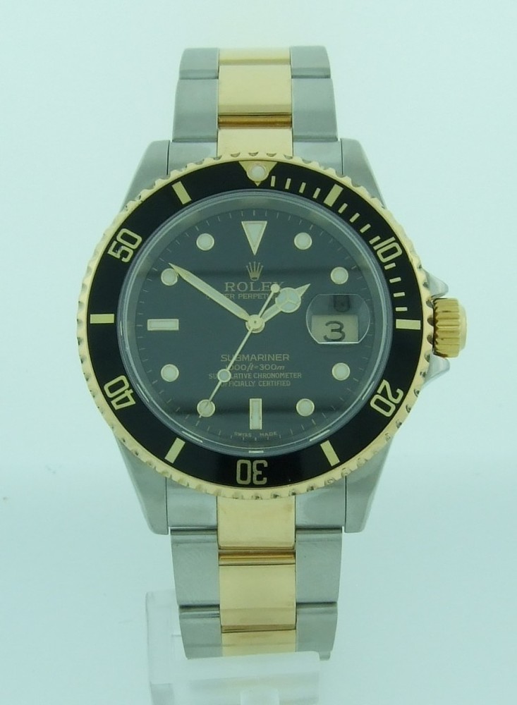 Rolex Men's Two-Tone Submariner with Black Dial